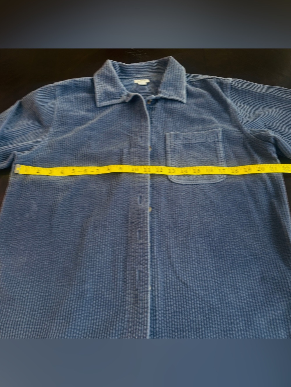 L.L.Bean Corduroy Shirt Jacket Womens Sz M Blue Button Front Shacket Cotton - Picture 6 of 7
